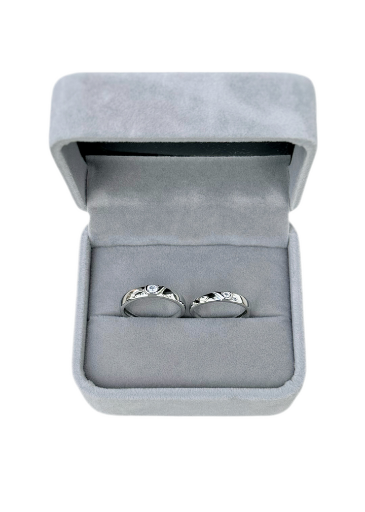 Zwei edle Couple Ringe aus 925 Silber in edler Samtbox 
