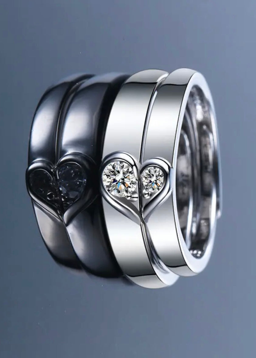 Verlobungsringe für Paare aus 925 Silber Herz Diamant