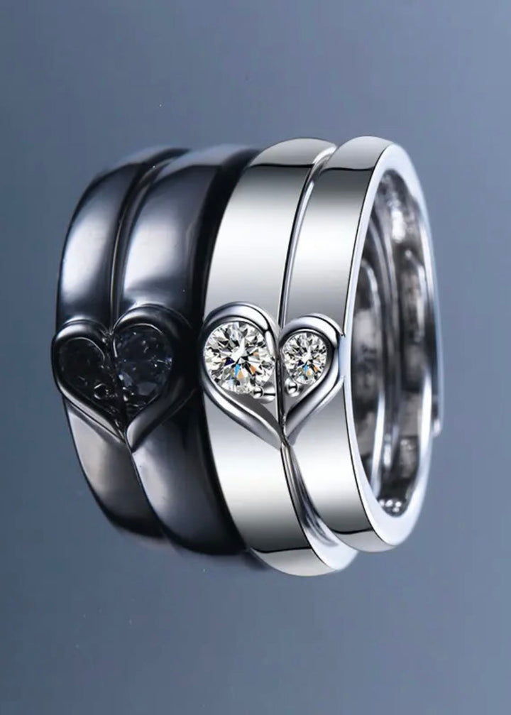 Verlobungsringe für Paare aus 925 Silber Herz Diamant