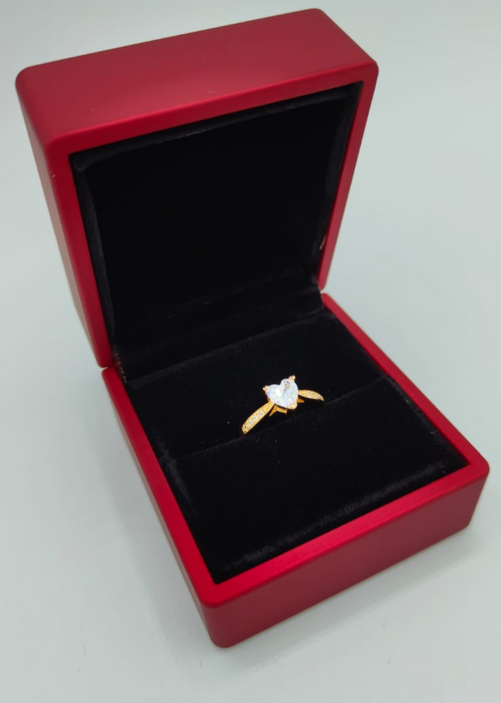 925Sterlingsilber Herz Ring Gold für Freundin