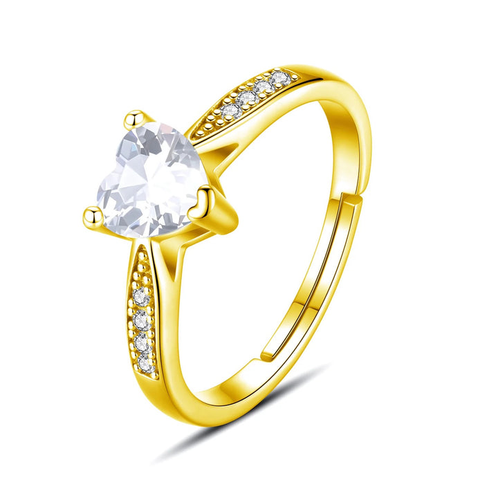 Eleganter goldener Herzring für Damen – verstellbar & hochwertig vergoldet