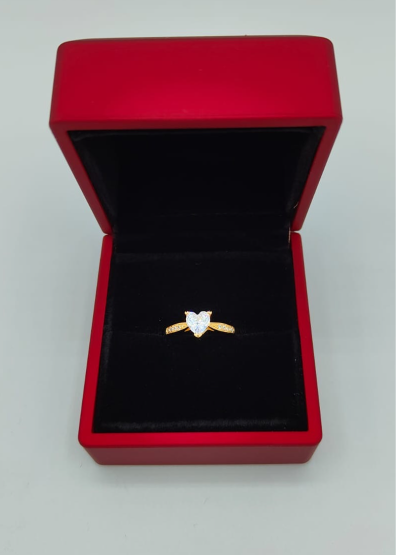 Herz Ring Gold 925 Sterling Silber- ideal als Geschenk zum Jahrestag