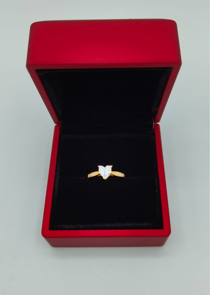 Herz Ring Gold 925 Sterling Silber- ideal als Geschenk zum Jahrestag
