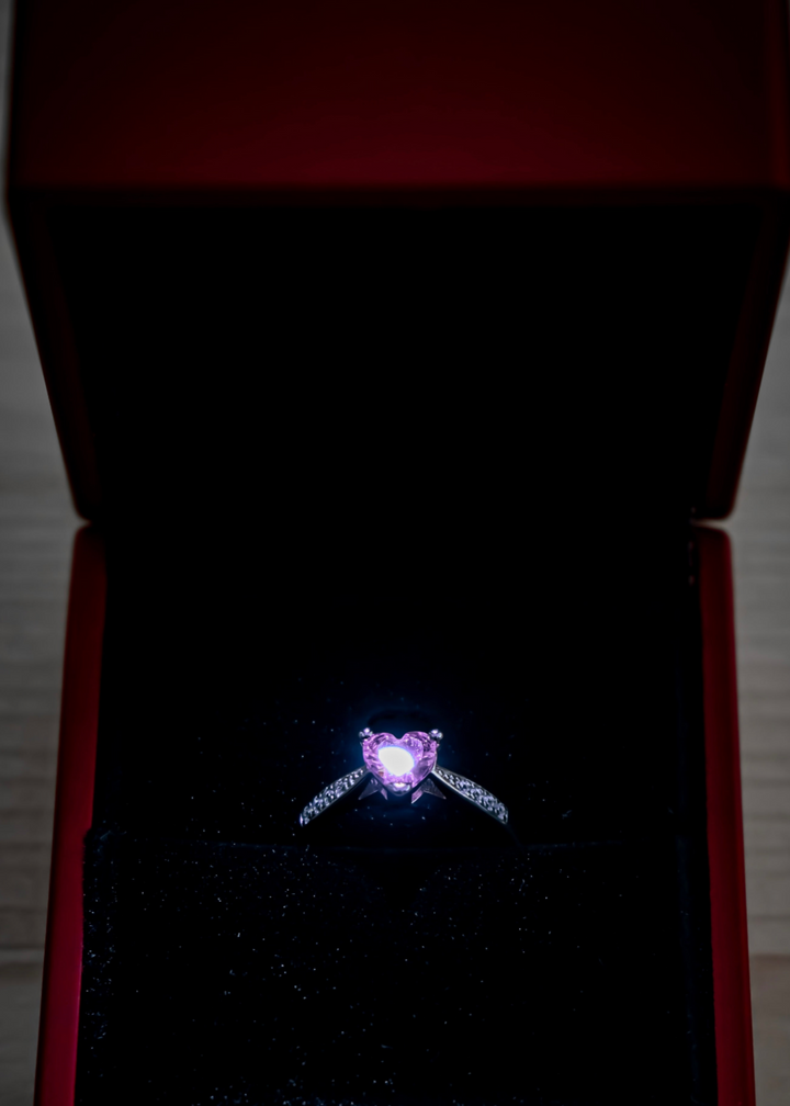 Herz Ring Pink aus 925 Sterling Silber